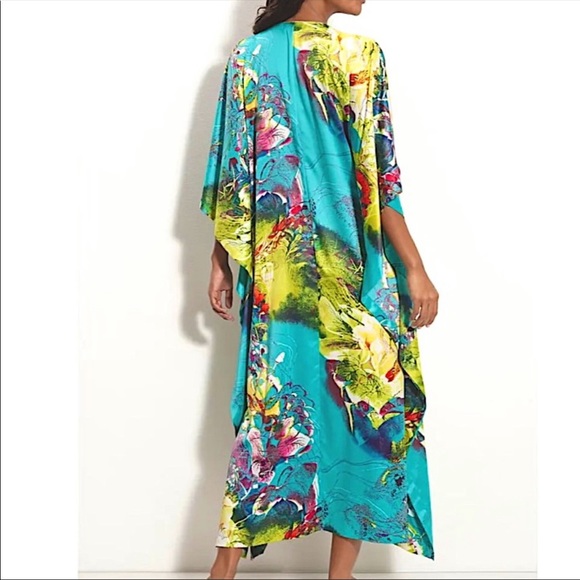 Natori Women's Printed Charmeuse Zip Caftan Choose SZ/Color Natori Women's Printed Charmeuse Zip Caftan Choose SZ/Color